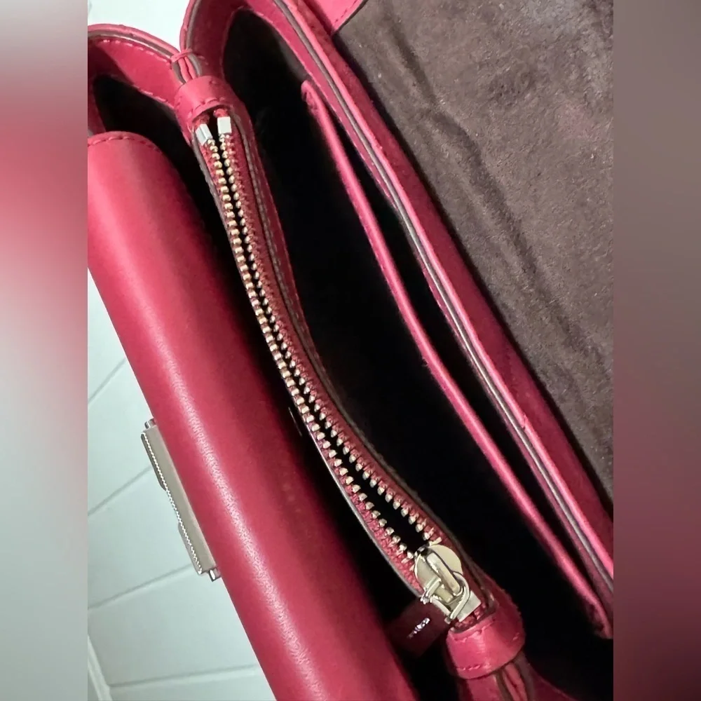 Michael Kors CeCe Quilted Berry Shoulder Bag Leather